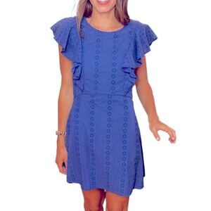 Cabana Life Eyelet Flutter Sleeve Dress